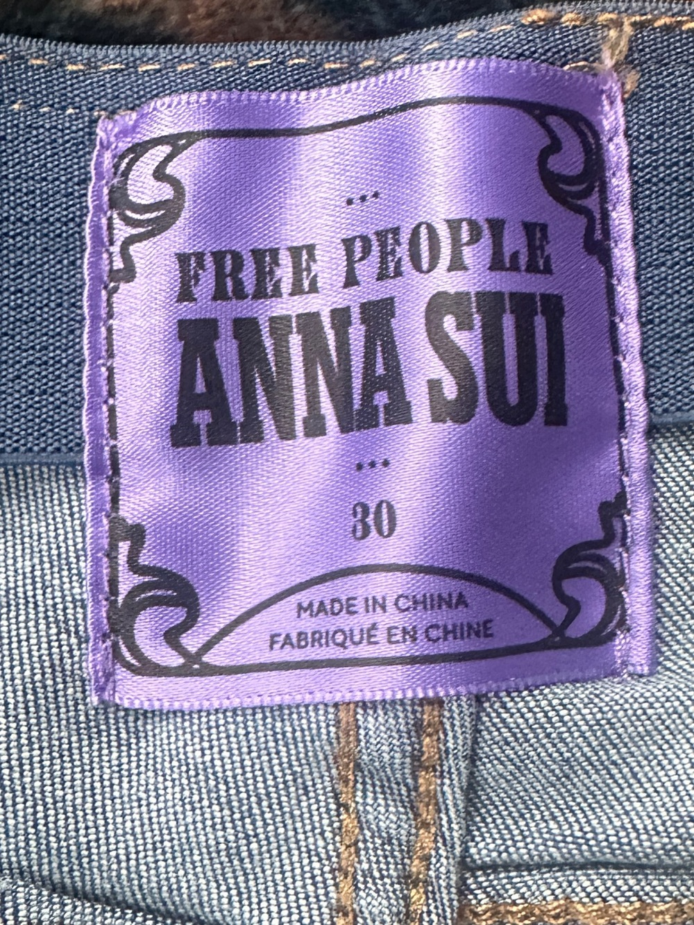 FP x Anna Sui Penny Pull-On Printed Flare Jeans - Picture 4 of 8